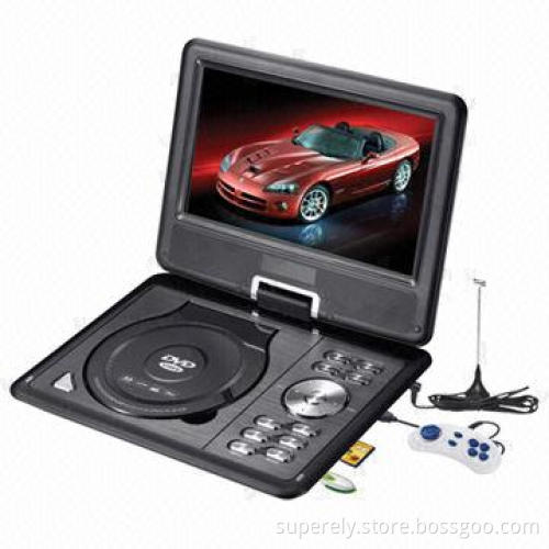 9.5-inch Portable DVD Player with TV Tuner, USB, SD, Remote Control and Rotating Design